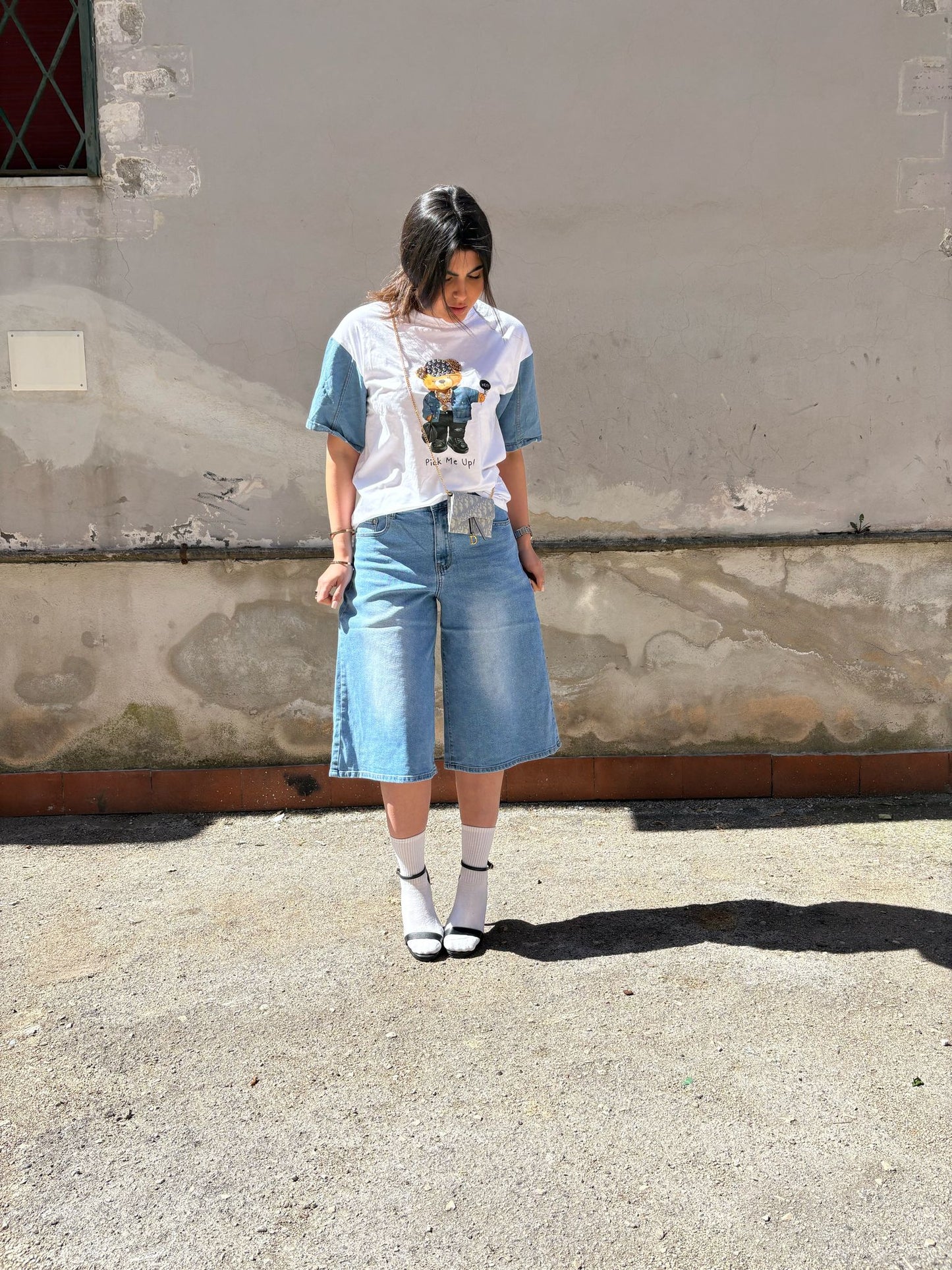 Maglia Manica Jeans